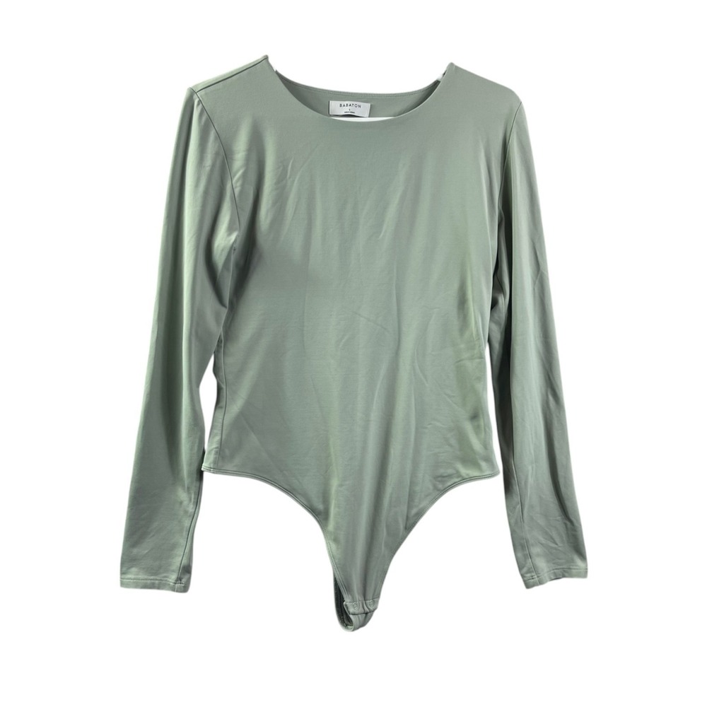 Aritzia Babaton Bodysuit One Piece Shirt Top Womens Large Green Stretchy